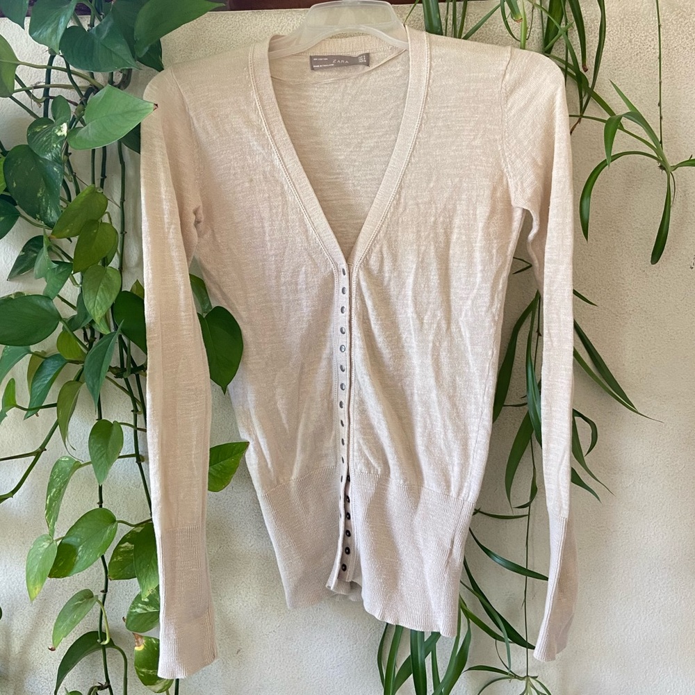 Zara Lightweight Thin Snap Button Cardigan